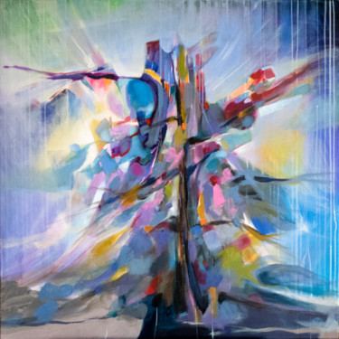Peinture intitulée "Auprès de mon arbre…" par Gérard Esquerre, Œuvre d'art originale, Acrylique Monté sur Châssis en bois