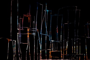 Digital Arts titled "New York 9 - Série…" by Gérard Esquerre, Original Artwork, Digital Painting Mounted on Wood Stretcher f…