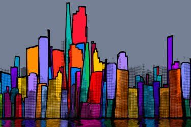 Цифровое искусство под названием "New York 15 - Série…" - Gérard Esquerre, Подлинное произведение искусства, Цифровая живопи…