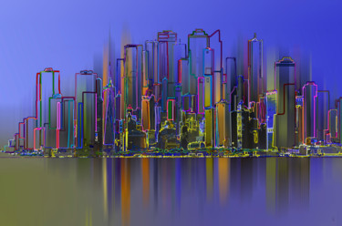 Digital Arts titled "New York 22 - Série…" by Gérard Esquerre, Original Artwork, Digital Painting