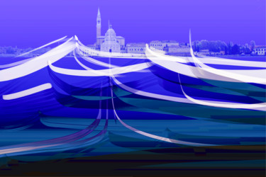 Artes digitais intitulada "Verre de Venise" por Gérard Esquerre, Obras de arte originais, Pintura digital Montado em Plexigl…
