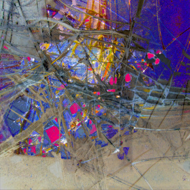 Digital Arts titled "À 5000 pieds..." by Gérard Esquerre, Original Artwork, Digital Painting Mounted on Aluminium