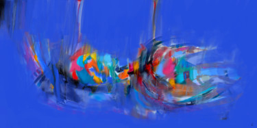 Arte digital titulada "Côte d'Azur" por Gérard Esquerre, Obra de arte original, Pintura Digital Montado en Bastidor de camil…