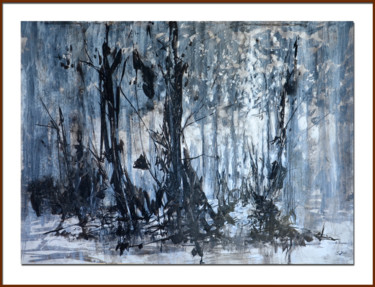 Dessin intitulée "Forêt d'hiver" par Gérard Esquerre, Œuvre d'art originale, Encre