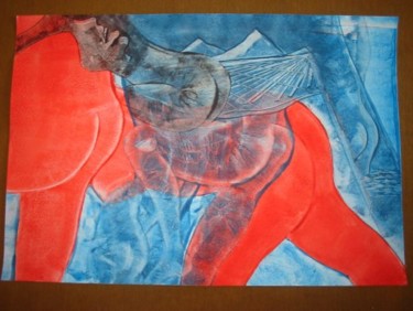 Pintura intitulada "blue and red" por Sergio Alexandre, Obras de arte originais