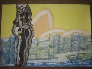 Pintura intitulada "rio de janeiro vaca…" por Sergio Alexandre, Obras de arte originais