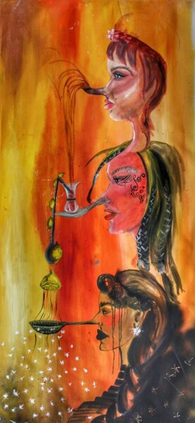 Dessin intitulée "Burun çay" par Esra Nişancı, Œuvre d'art originale, Acrylique
