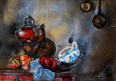 "Natürmort 1" başlıklı Resim Esra Nişancı tarafından, Orijinal sanat, Guaş boya