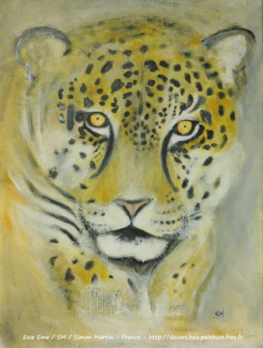 Painting titled "Jaguar" by Simon Martin (Esse Eme), Original Artwork, Acrylic
