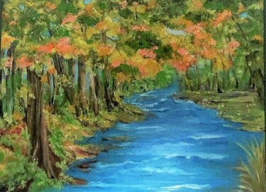 Painting titled "Automne" by Essia, Original Artwork, Oil