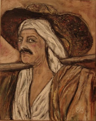 Peinture intitulée "Coiffe de paysan ." par Essia, Œuvre d'art originale