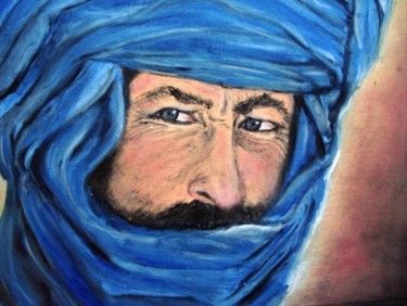 Painting titled "L'homme bleu" by Essia, Original Artwork