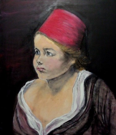 Peinture intitulée "L'enfant a kébous" par Essia, Œuvre d'art originale, Huile