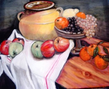 Painting titled "Fruits d'automne et…" by Essia, Original Artwork