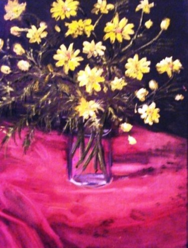 Painting titled "Petites marguerites" by Essia, Original Artwork