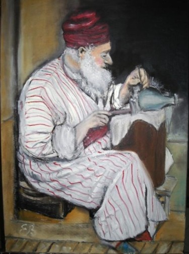 Peinture intitulée "elnakache ou cisele…" par Essia, Œuvre d'art originale, Huile