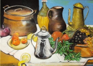 Painting titled "Ces boissons à jama…" by Essia, Original Artwork, Oil