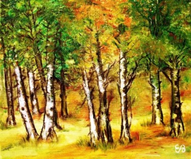 Painting titled "La forêt." by Essia, Original Artwork