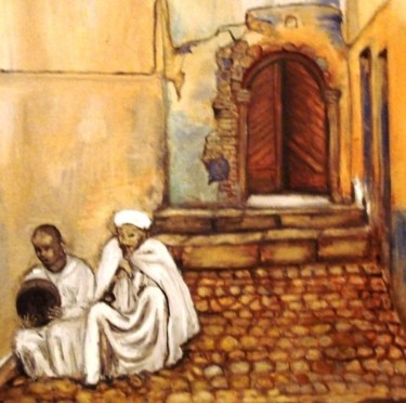 Schilderij getiteld "Elmédaha  ou musici…" door Essia, Origineel Kunstwerk, Olie