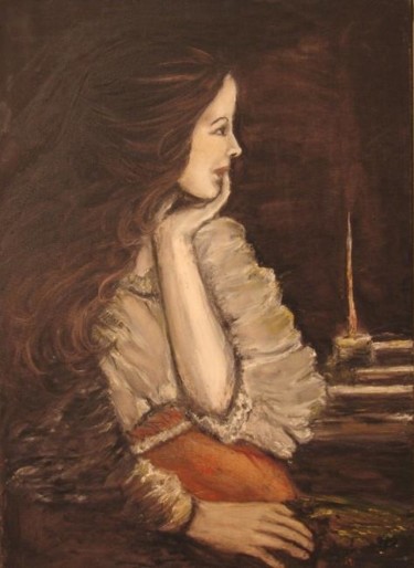 Painting titled "Attente." by Essia, Original Artwork, Oil
