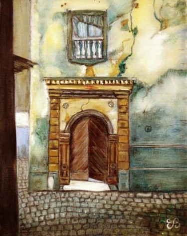 Pittura intitolato "La vieille ville ." da Essia, Opera d'arte originale