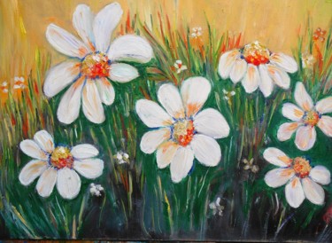 Peinture intitulée "Fleurs du printemps" par Essia, Œuvre d'art originale, Huile