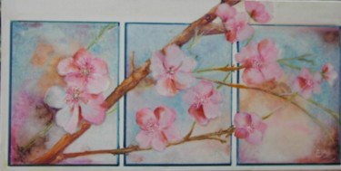 Peinture intitulée "Cerisier-rose" par Essia, Œuvre d'art originale, Huile