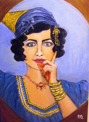 Картина под названием "collier de l'âme ou…" - Essia, Подлинное произведение искусства, Масло