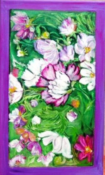 Картина под названием "violet" - Essia, Подлинное произведение искусства, Масло