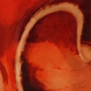 Peinture intitulée "Red Curve" par Philippe Banche, Œuvre d'art originale