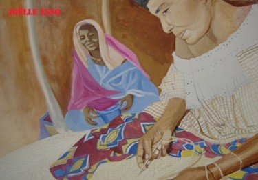 Peinture intitulée "Femmes touareg" par Joëlle Esso, Œuvre d'art originale