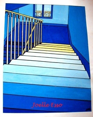 Peinture intitulée "Escalier" par Joëlle Esso, Œuvre d'art originale