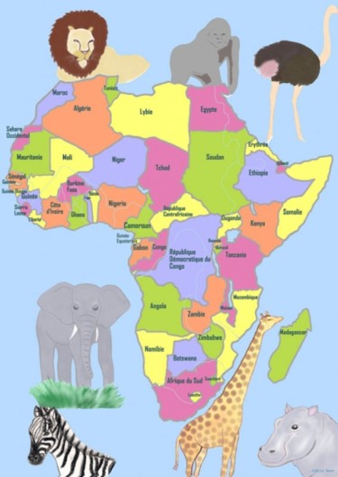 Arts numériques intitulée "Puzzle Afrique" par Joëlle Esso, Œuvre d'art originale