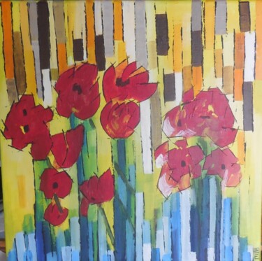 Painting titled "COQUELICOT" by Est, Original Artwork, Acrylic