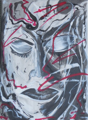 Painting titled "Tristesse" by Est, Original Artwork, Acrylic