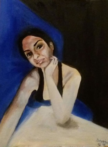 Painting titled "Blue Mood" by Eutukhia, Original Artwork, Acrylic