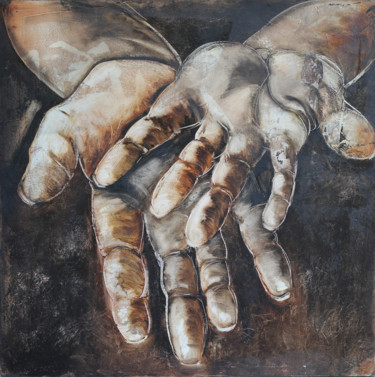 Painting titled "A prendre ou à lais…" by Chantal Esteban, Original Artwork, Oil