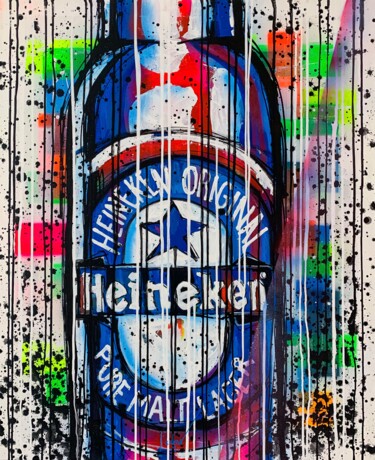 Peinture intitulée "Heineken" par Esteban Vera (EVera), Œuvre d'art originale, Acrylique