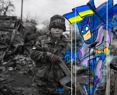 Цифровое искусство под названием "The real superheroes" - Esteban Vera (EVera), Подлинное произведение искусства, Акрил