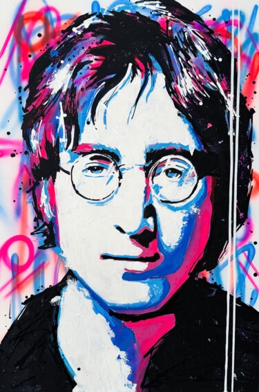 Schilderij getiteld "Lennon" door Esteban Vera (EVera), Origineel Kunstwerk, Acryl