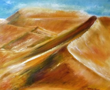 Painting titled "Dunes" by Esteban Navarro, Original Artwork, Oil Mounted on Wood Stretcher frame