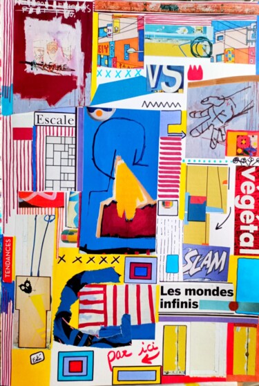 Collages intitolato "Les mondes infinis" da Estée, Opera d'arte originale, Collages