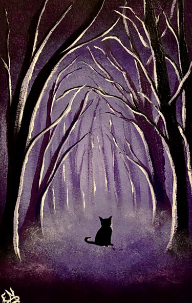 Pintura titulada "Cat fantasy" por Estefany Mariño, Obra de arte original, Acrílico