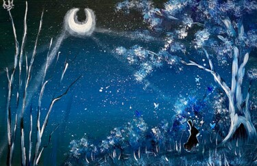 Painting titled "Primavera Azul" by Estefany Mariño, Original Artwork, Acrylic