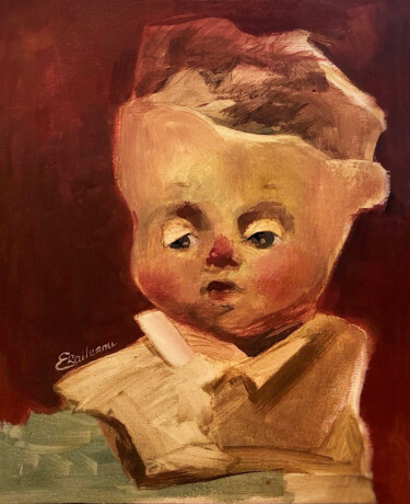 Painting titled "Child" by Estela Raileanu, Original Artwork, Oil