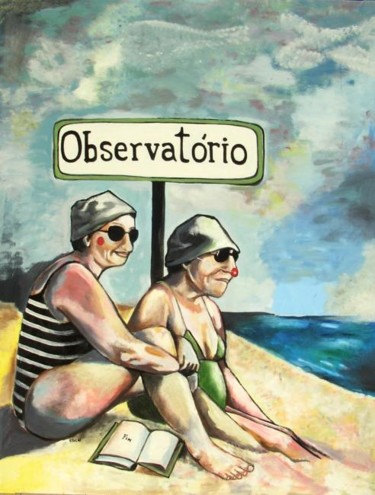 Painting titled "observatório" by Estela Baptista Costa, Original Artwork