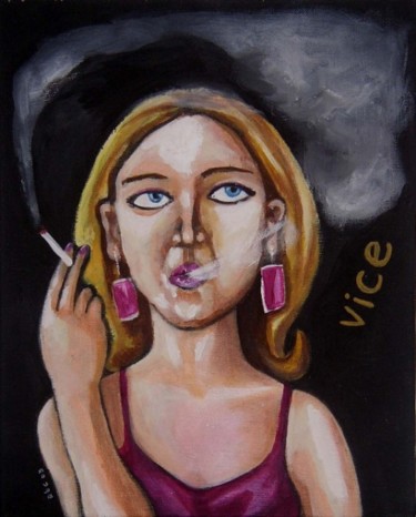 Painting titled "vício" by Estela Baptista Costa, Original Artwork