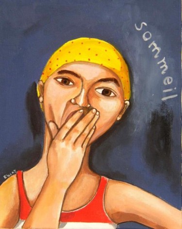 Painting titled "preguiça" by Estela Baptista Costa, Original Artwork