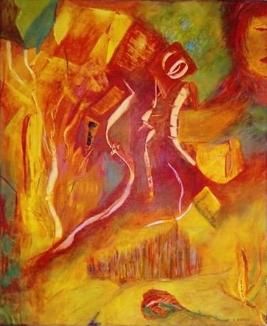 Pintura intitulada ""El reflejo de un e…" por Estela Videla, Obras de arte originais, Acrílico