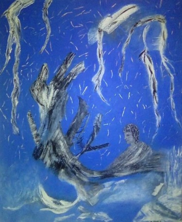 Painting titled ""Meditación"" by Estela Videla, Original Artwork, Acrylic